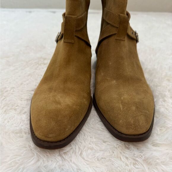 Zara Men's Leather Tan Suede Buckled Ankle Boots Size 40 US 7 - Picture 2 of 10